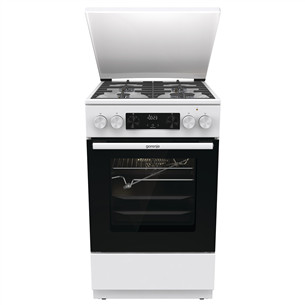 Gorenje, 70 L, width 50 cm, white - Gas cooker with electric oven GKS5C72WF
