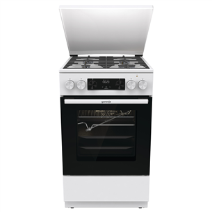Gorenje, 70 L, plotis 50 cm, balta - Dujinė viryklė su elektrine orkaite GKS5C72WF