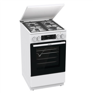 Gorenje, 70 L, width 50 cm, white - Gas cooker with electric oven