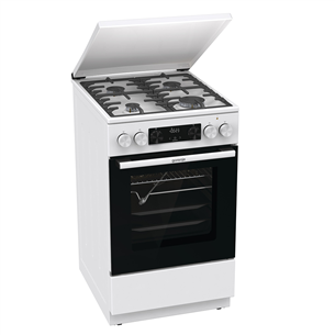 Gorenje, 70 L, width 50 cm, white - Gas cooker with electric oven