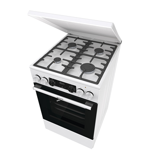 Gorenje, 70 L, width 50 cm, white - Gas cooker with electric oven