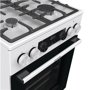 Gorenje, 70 L, width 50 cm, white - Gas cooker with electric oven