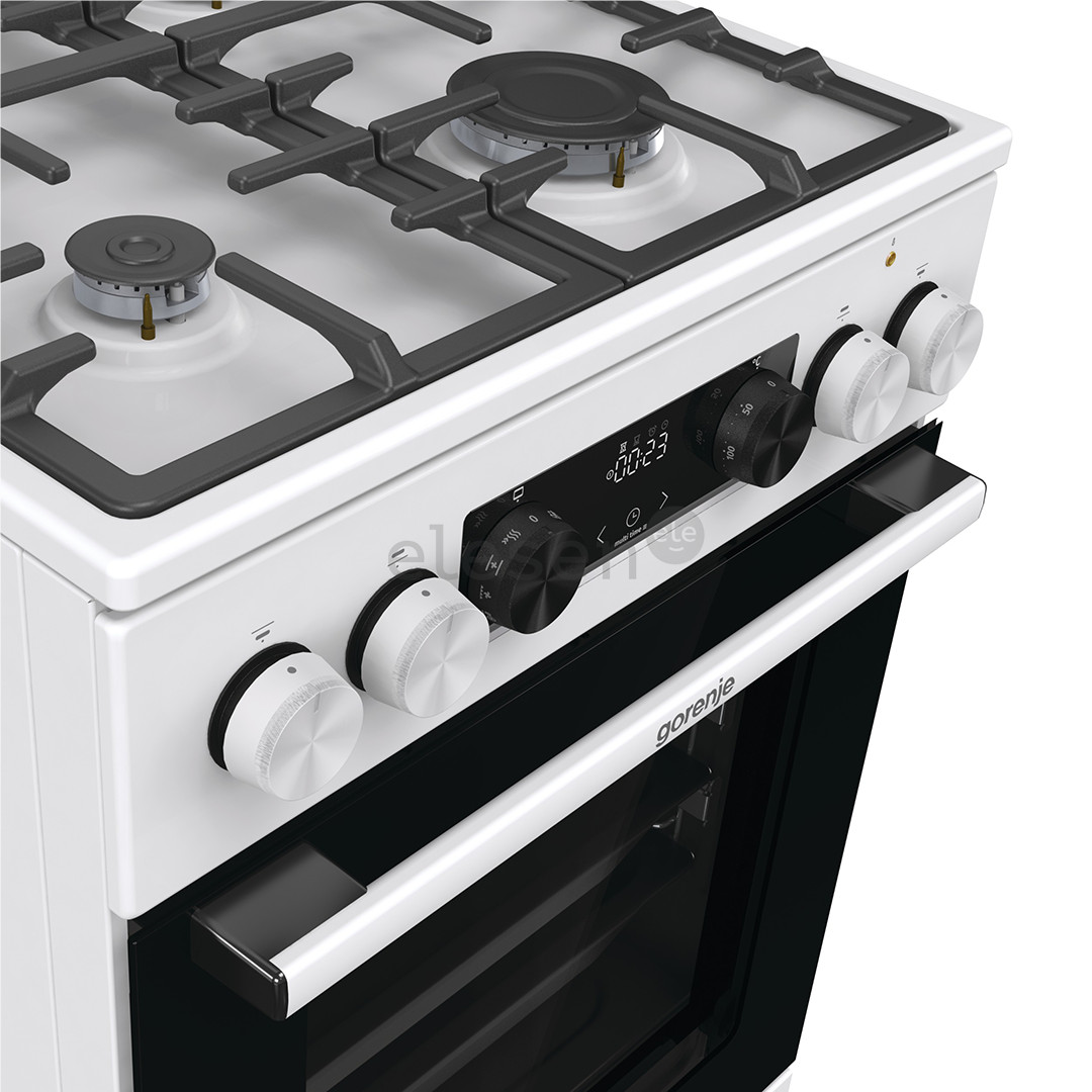 Gorenje, 70 L, width 50 cm, white - Gas cooker with electric oven