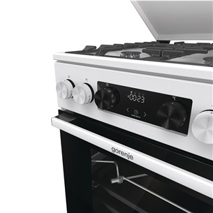 Gorenje, 70 L, width 50 cm, white - Gas cooker with electric oven