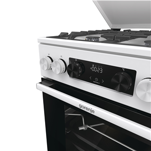 Gorenje, 70 L, width 50 cm, white - Gas cooker with electric oven