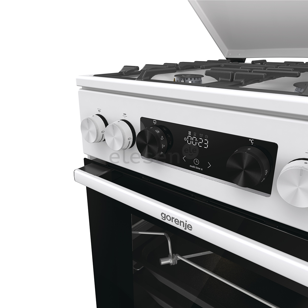 Gorenje, 70 L, width 50 cm, white - Gas cooker with electric oven