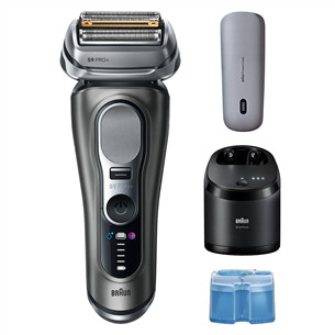 Braun Series 9 Pro+ Wet & Dry, 6 viename, SmartCare centras ir PowerCase, tamsiai pilkas - Skustuvas