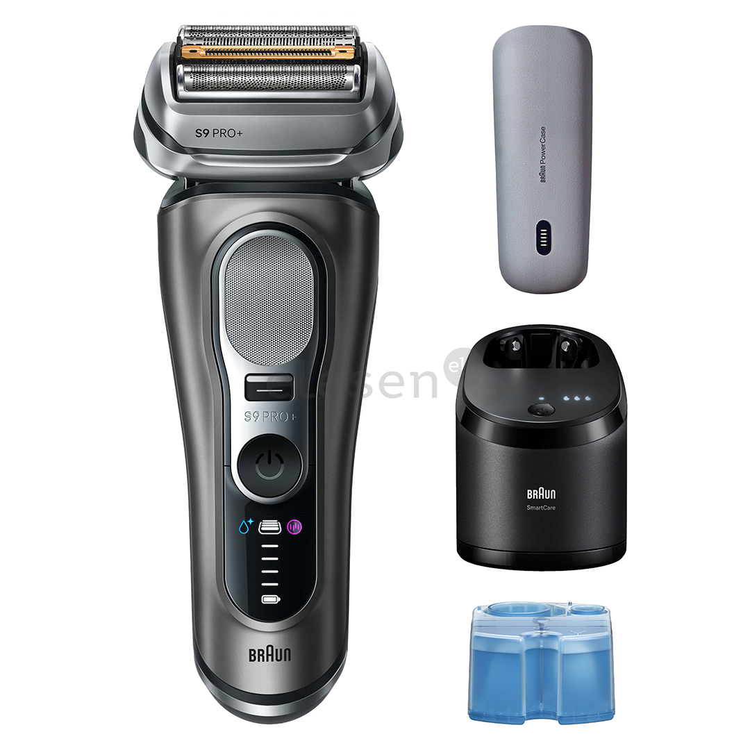 Braun Series 9 Pro+ Wet & Dry, 6 viename, SmartCare centras ir PowerCase, tamsiai pilkas - Skustuvas