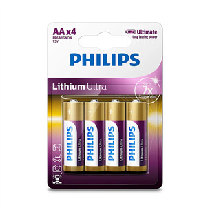Philips Lithium Ultra, AA, 4 vnt. - Elementai FR6LB4A/10