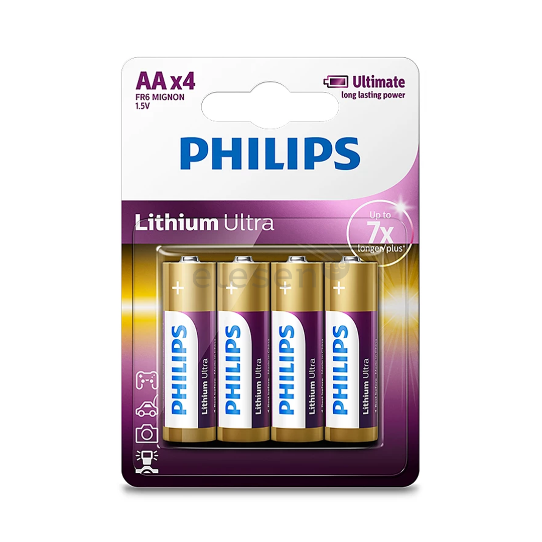 Philips Lithium Ultra, AA, 4 шт. - Батарейки