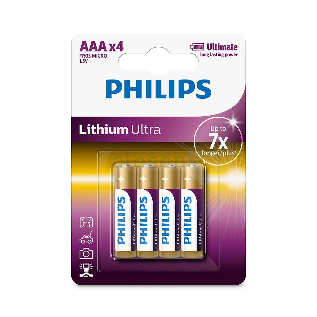 Philips Lithium Ultra, AAA, 4 шт. - Батарейки