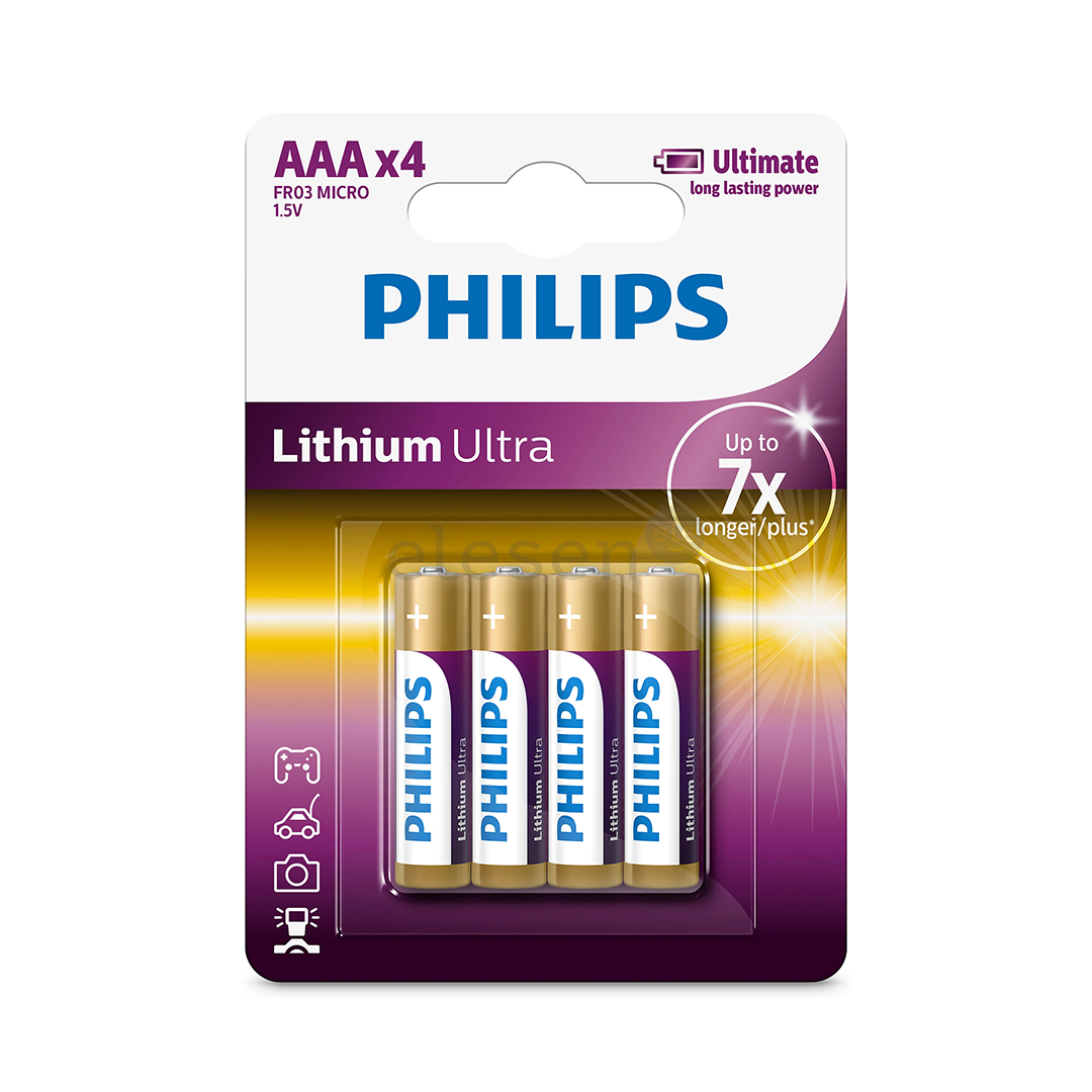 Philips Lithium Ultra, AAA, 4 шт. - Батарейки