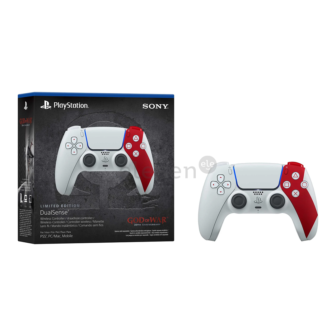 Sony DualSense God of War 20th Anniversary Limited Edition, PlayStation 5, baltas/raudonas - Žaidimų pultelis