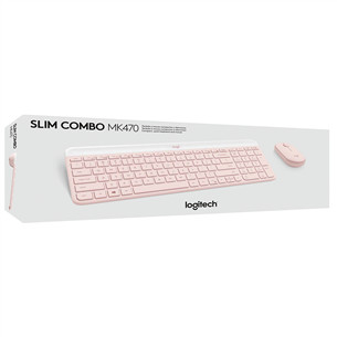 Logitech Slim Combo MK470, US, rožinė - Klaviatūra ir pelė