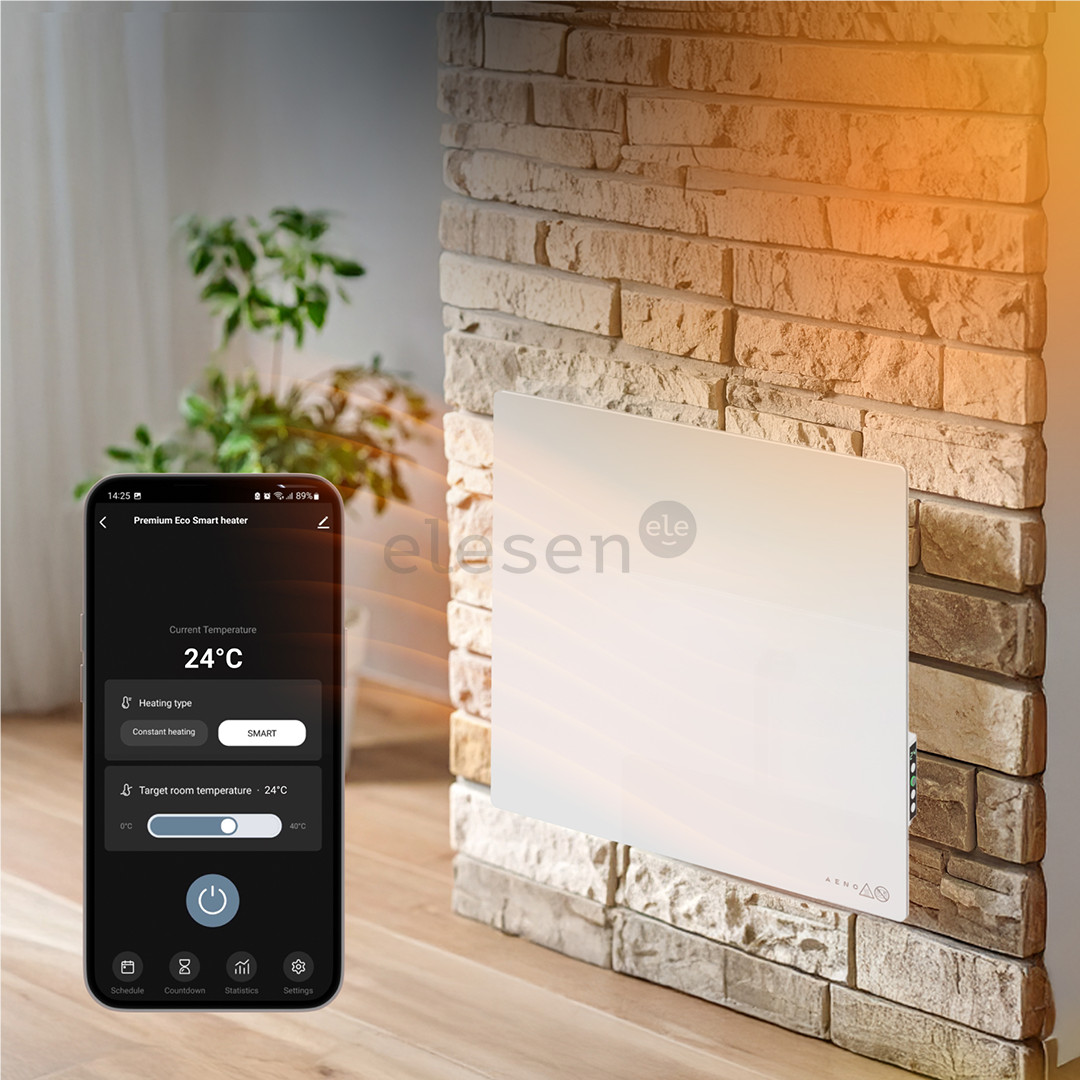 Aeno Premium Eco Smart Quadro, 500 W, baltas - Sieninis šildytuvas