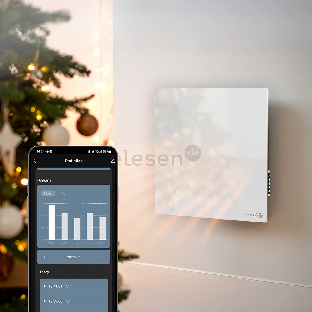 Aeno Premium Eco Smart Quadro, 500 W, baltas - Sieninis šildytuvas