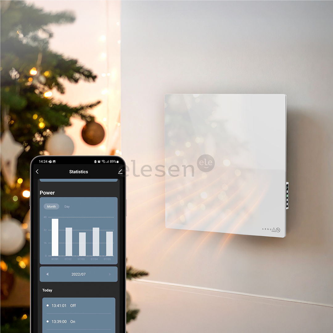 Aeno Premium Eco Smart Quadro, 500 Вт, белый - Настенный обогреватель