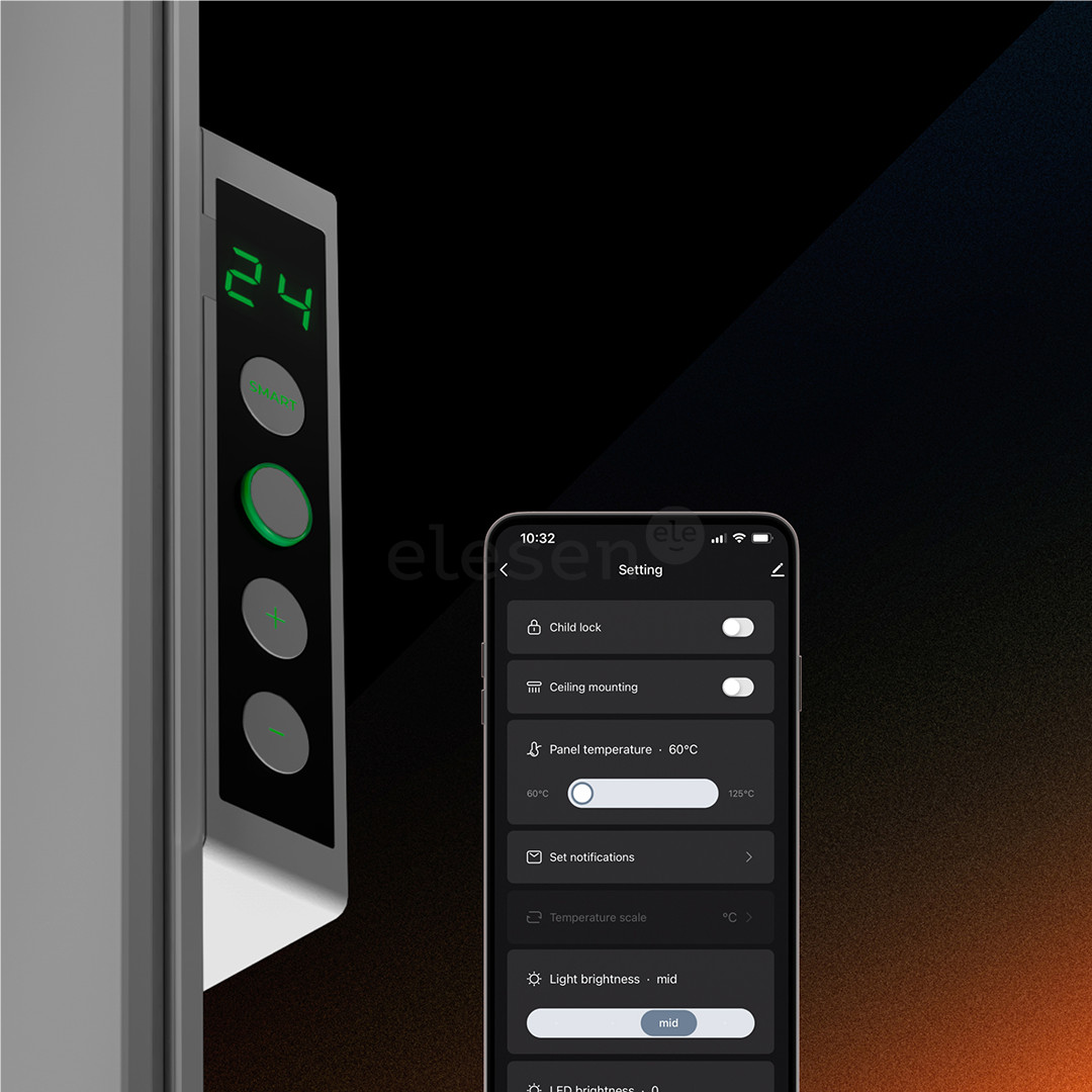 Aeno Premium Eco Smart Quadro, 500 W, baltas - Sieninis šildytuvas