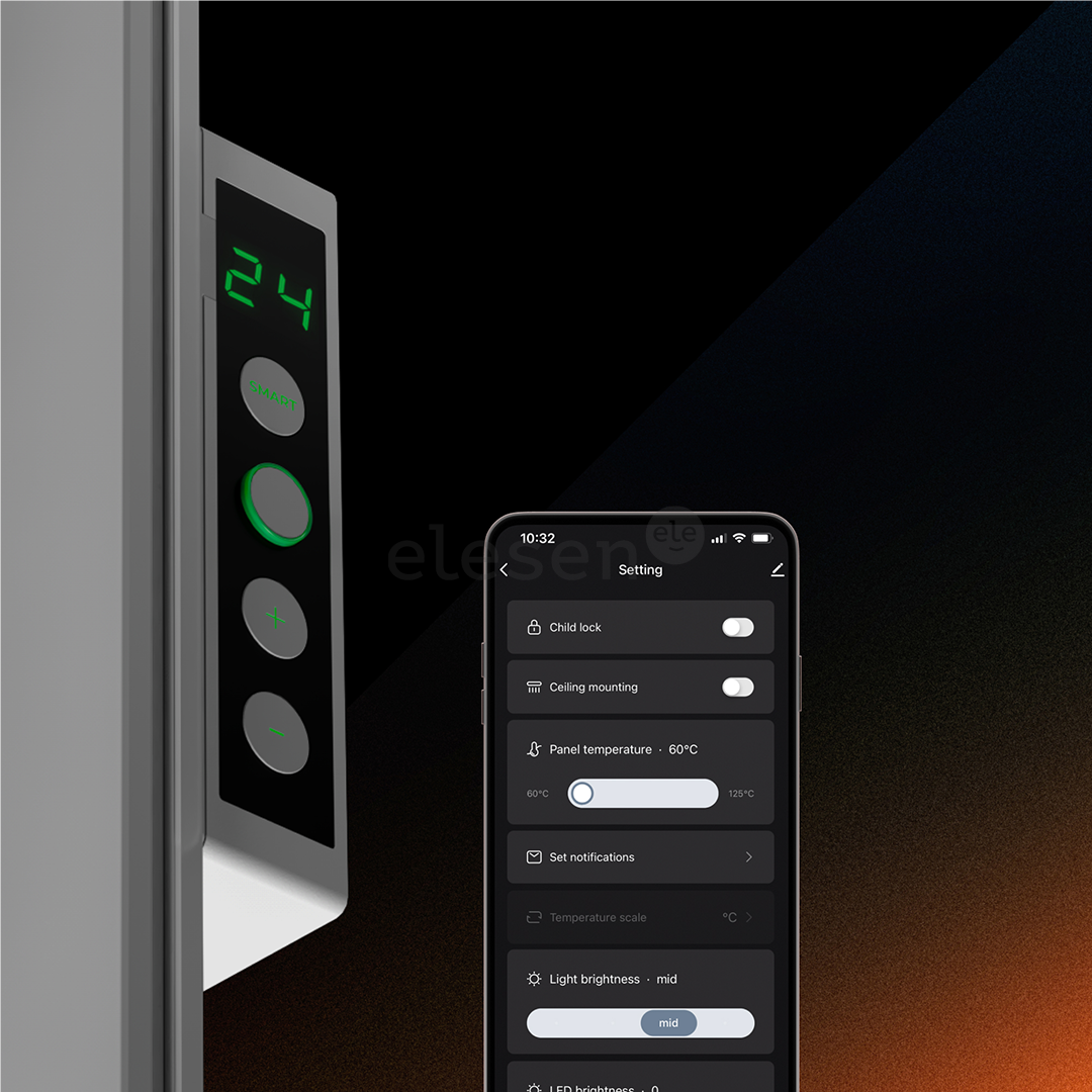 Aeno Premium Eco Smart Quadro, 500 Вт, белый - Настенный обогреватель