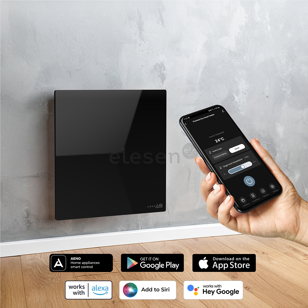 Aeno Premium Eco Smart Quadro, 500 Вт, черный - Настенный обогреватель