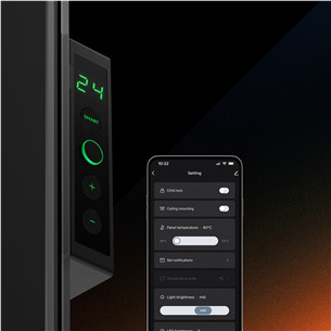 Aeno Premium Eco Smart Quadro, 500 W, juodas - Sieninis šildytuvas