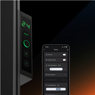 Aeno Premium Eco Smart Quadro, 500 Вт, черный - Настенный обогреватель