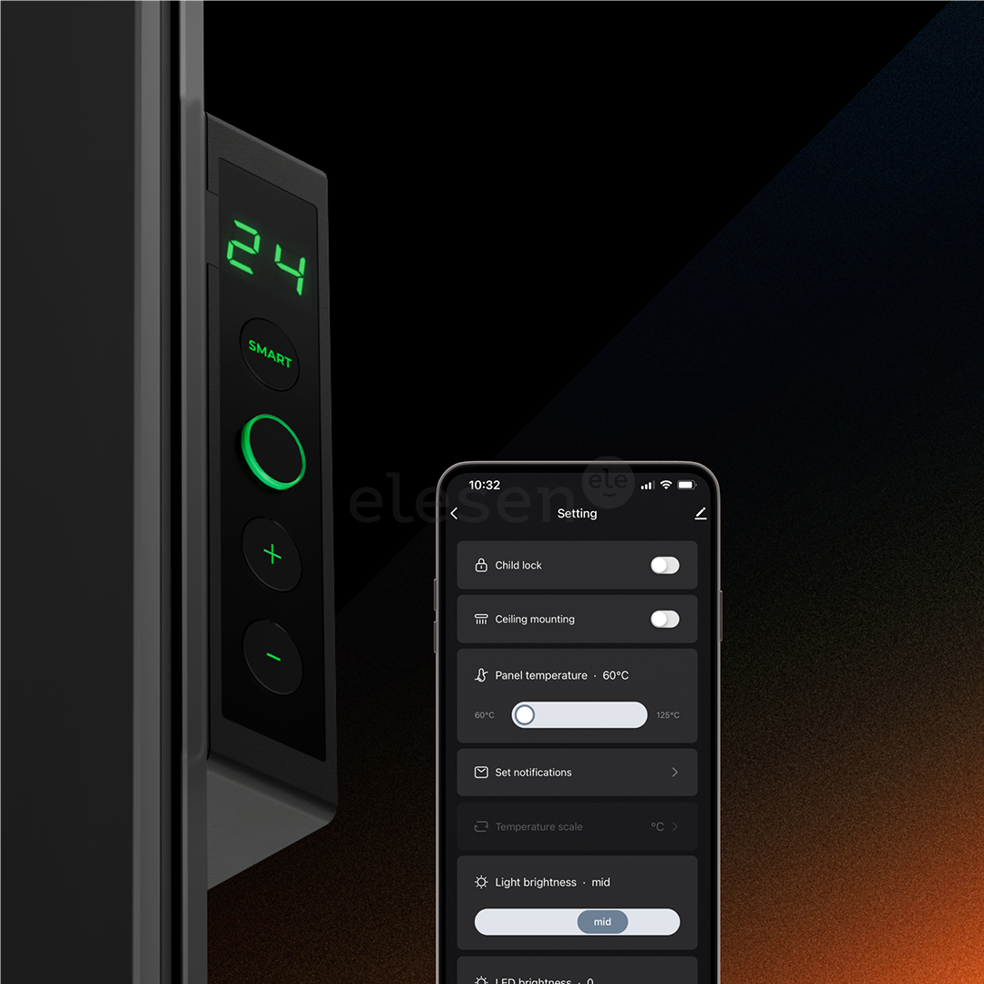 Aeno Premium Eco Smart Quadro, 500 Вт, черный - Настенный обогреватель