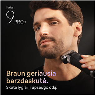 Braun Series 9 Pro+ Wet & Dry, 6 viename, SmartCare centras ir PowerCase, tamsiai pilkas - Skustuvas
