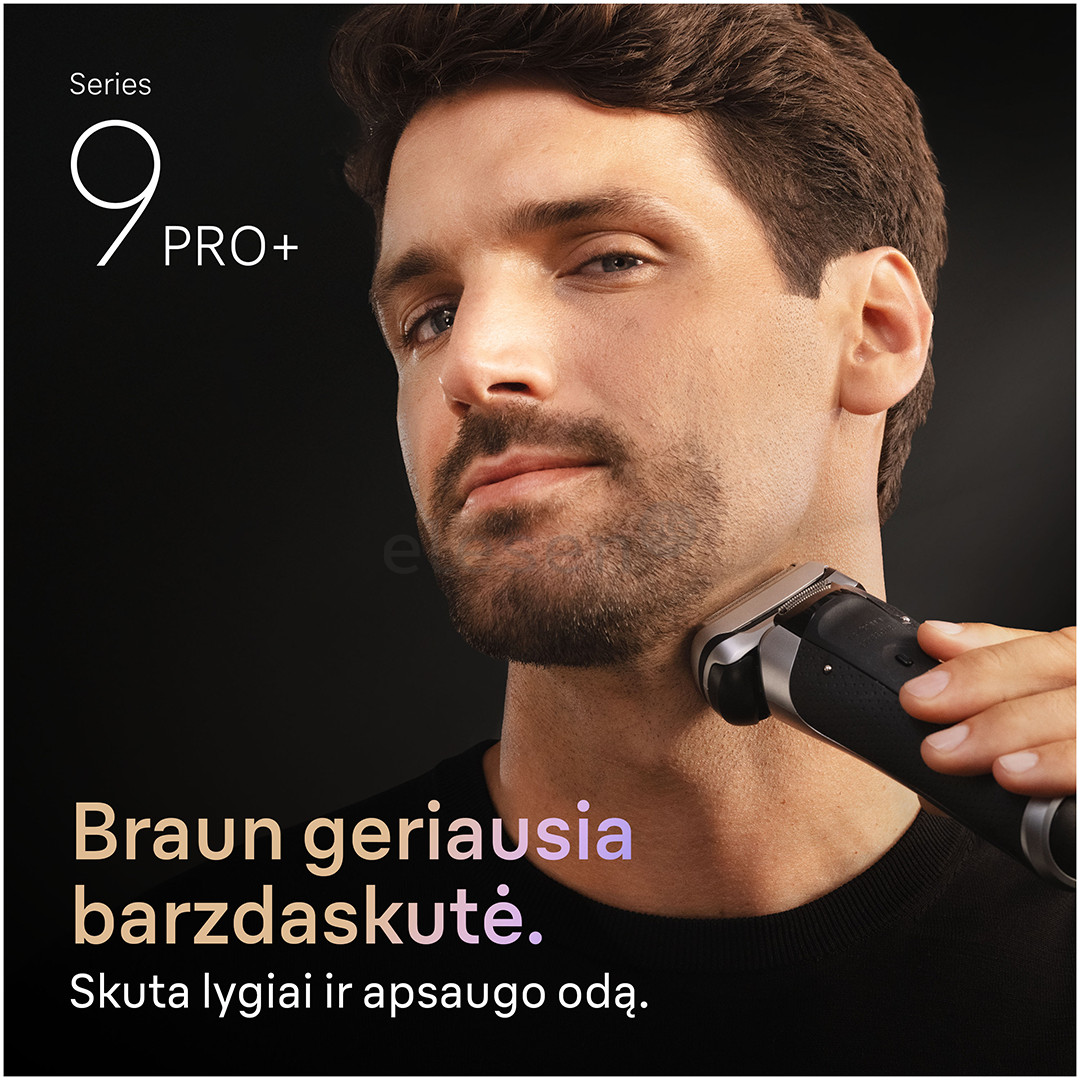 Braun Series 9 Pro+ Wet & Dry, 6 viename, SmartCare centras ir PowerCase, tamsiai pilkas - Skustuvas