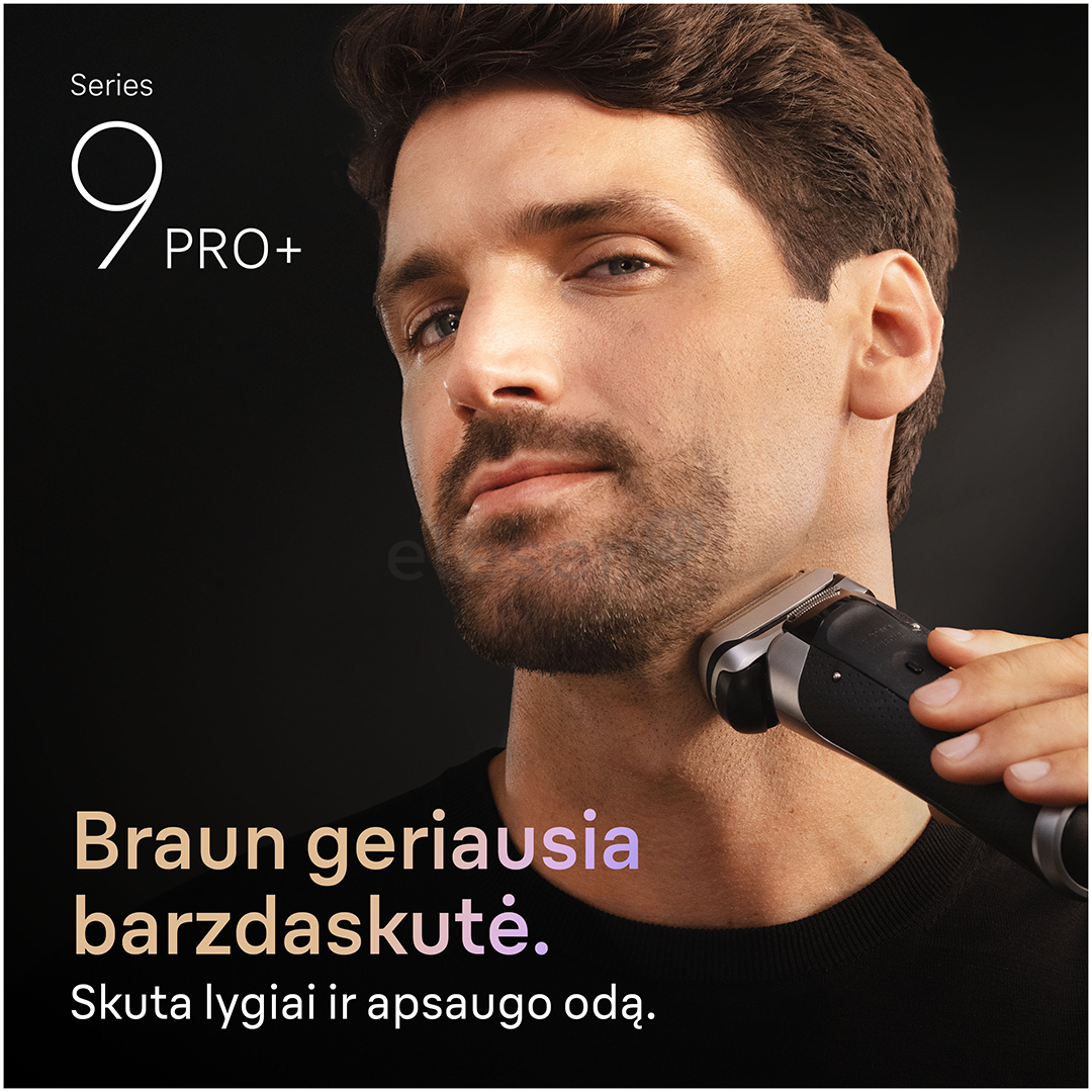 Braun Series 9 Pro+ Wet & Dry, 6 viename, SmartCare centras ir PowerCase, tamsiai pilkas - Skustuvas