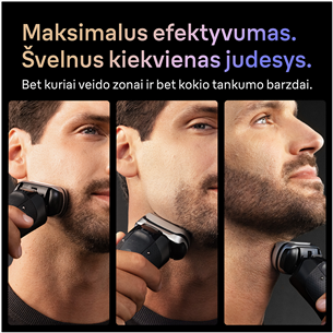 Braun Series 9 Pro+ Wet & Dry, 6 viename, SmartCare centras ir PowerCase, tamsiai pilkas - Skustuvas