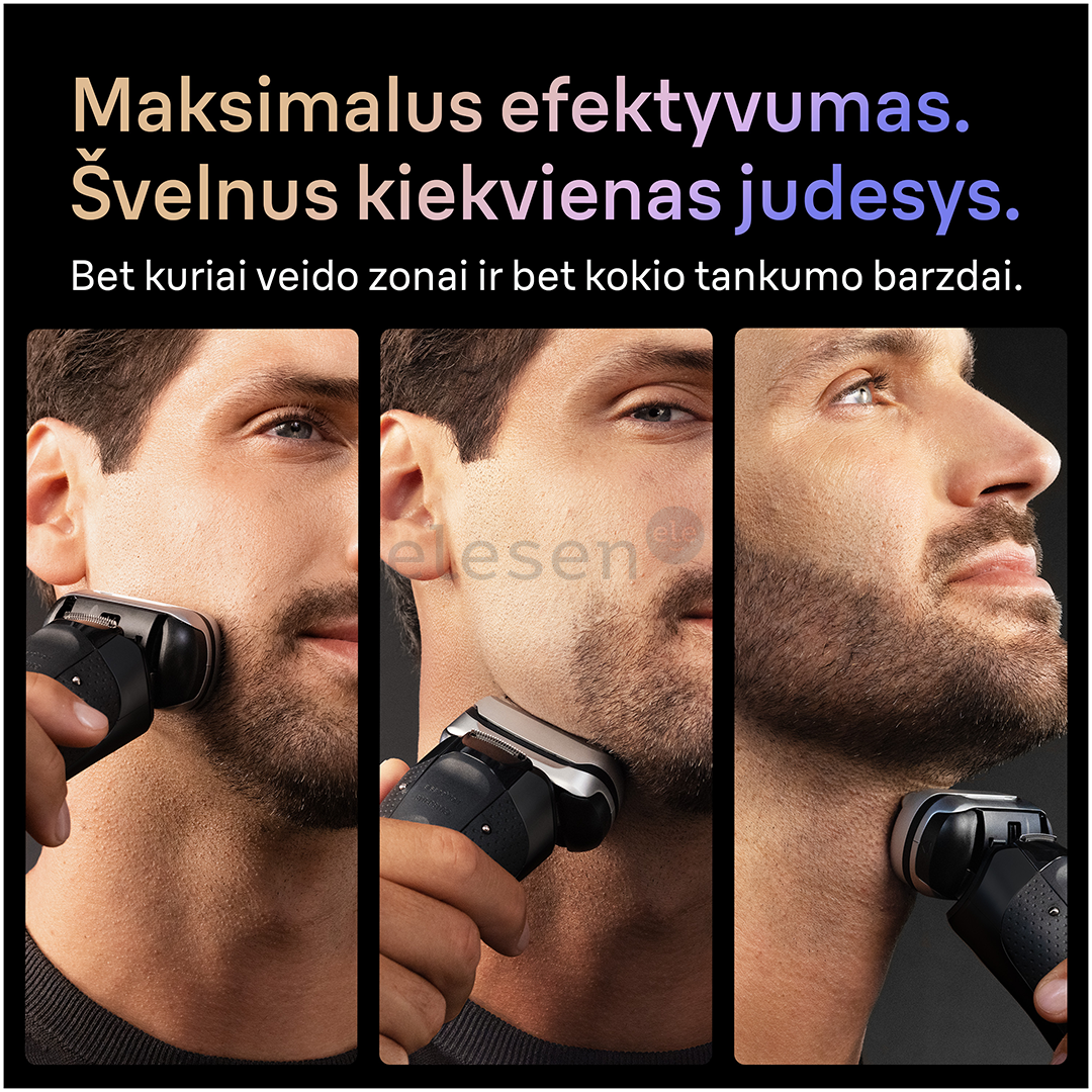 Braun Series 9 Pro+ Wet & Dry, 6 viename, SmartCare centras ir PowerCase, tamsiai pilkas - Skustuvas