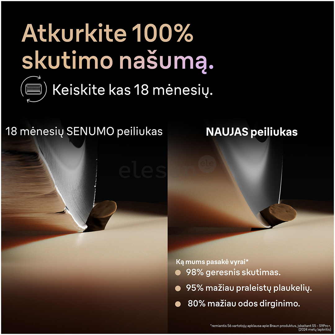 Braun Series 9 Pro+ Wet & Dry, 6 viename, SmartCare centras ir PowerCase, tamsiai pilkas - Skustuvas