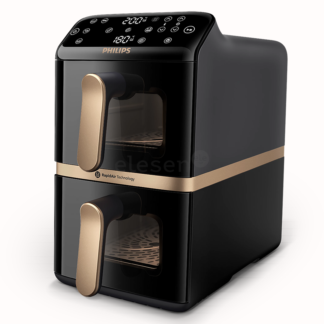 Philips Airfryer 4000 Series Stacked Dual Basket, 2300 Вт, 10 л, черный - Аэрогриль