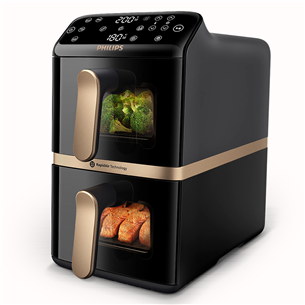 Philips Airfryer 4000 Series Stacked Dual Basket, 2300 Вт, 10 л, черный - Аэрогриль