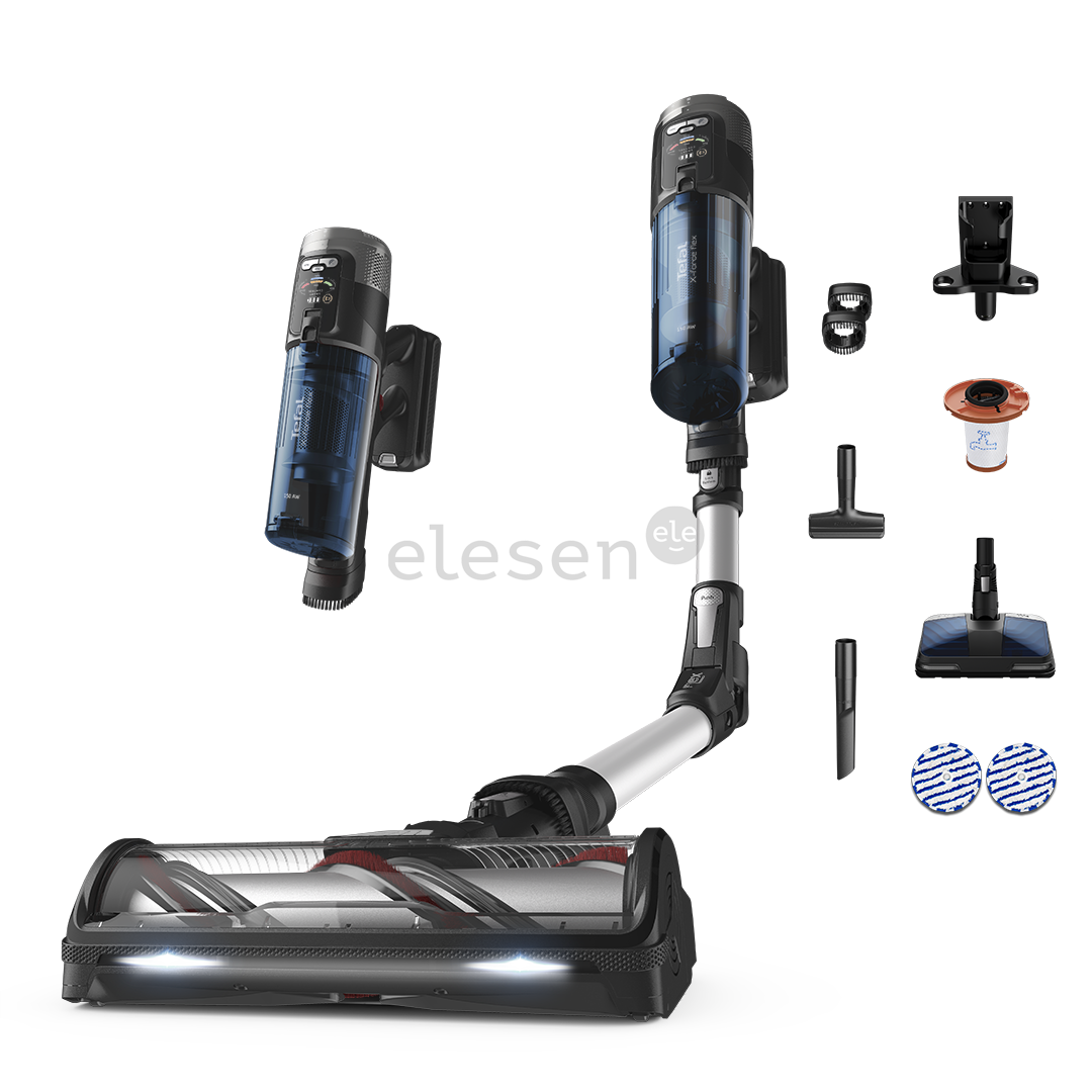 Tefal X-Force Flex 13.60, Allergy Aqua, mėlynas - Belaidis dulkių siurblys