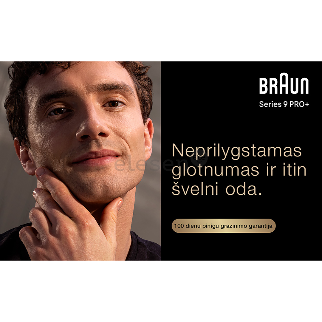 Braun Series 9 Pro+ Wet & Dry, 6-in-1 SmartCare centre and PowerCase, sidabro spalvos - Skustuvas