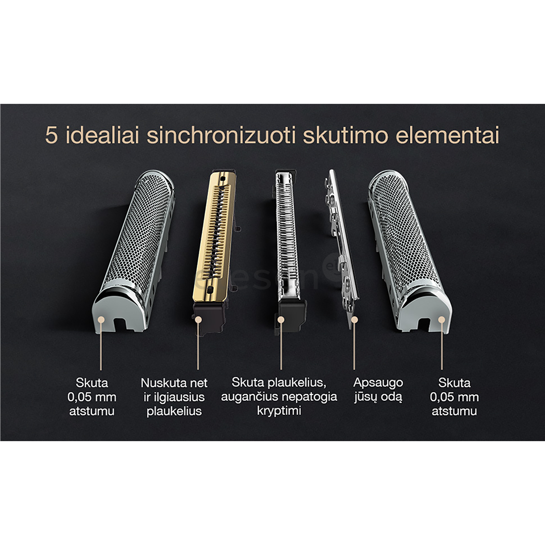 Braun Series 9 Pro+ Wet & Dry, 6-in-1 SmartCare centre and PowerCase, sidabro spalvos - Skustuvas