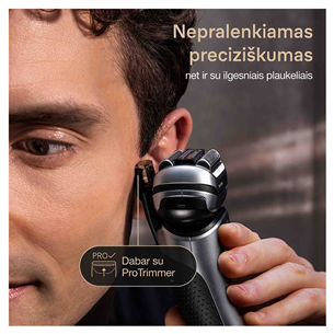 Braun Series 9 Pro+ Wet & Dry, 6-in-1 SmartCare centre and PowerCase, sidabro spalvos - Skustuvas
