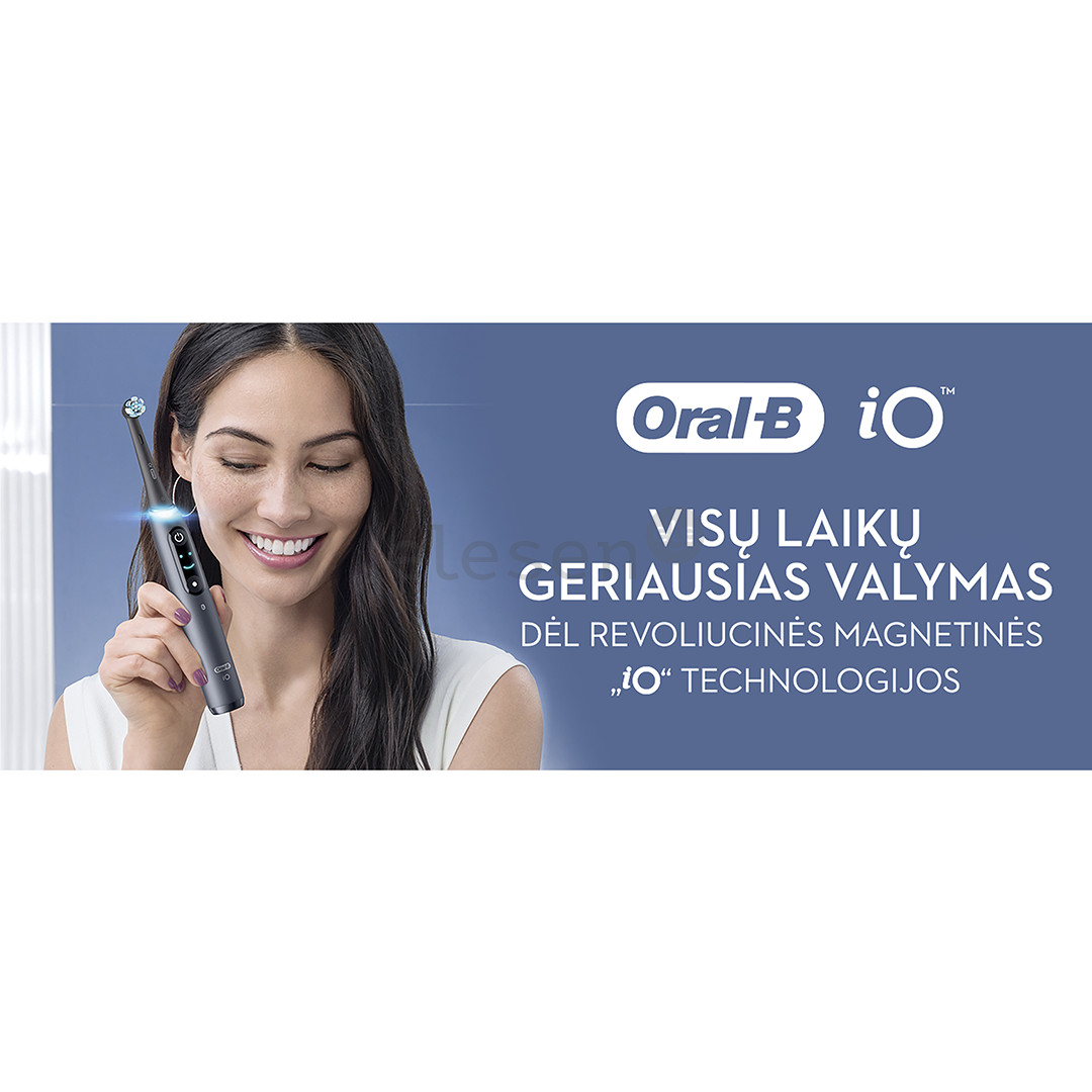 Braun Oral-B iO 8 Duo, 2 vnt., juodas/baltas - Elektriniai dantų šepetėliai