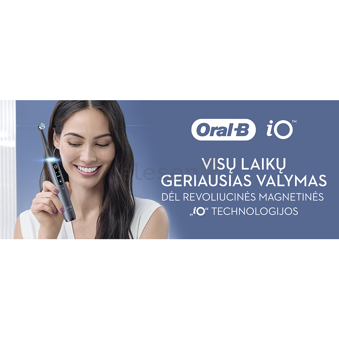 Braun Oral-B iO 8 Duo, 2 vnt., juodas/baltas - Elektriniai dantų šepetėliai