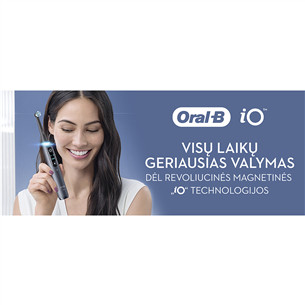 Braun Oral-B iO 8, su kelioniniu dėklu, juodas/pilkas - Elektrinis dantų šepetėlis