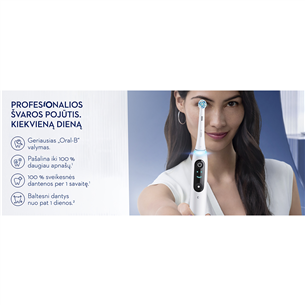 Braun Oral-B iO 8, su kelioniniu dėklu, juodas/pilkas - Elektrinis dantų šepetėlis