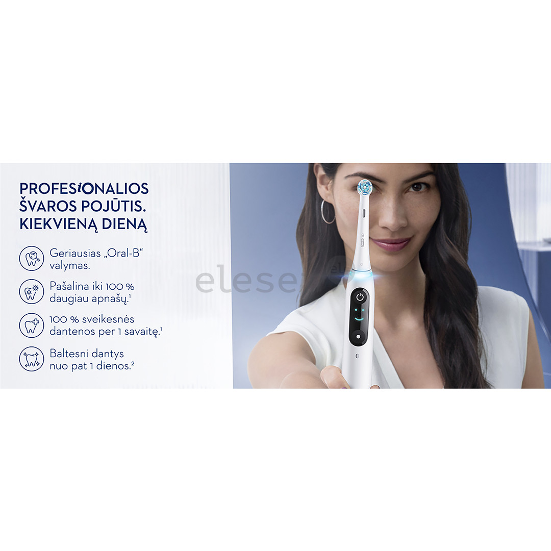 Braun Oral-B iO 8, su kelioniniu dėklu, juodas/pilkas - Elektrinis dantų šepetėlis