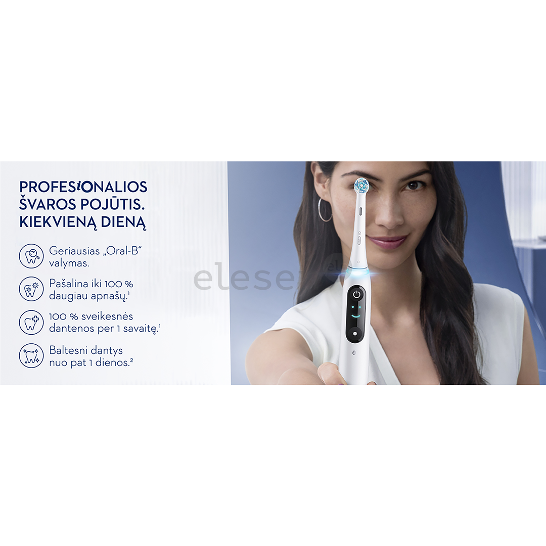 Braun Oral-B iO 8, su kelioniniu dėklu, juodas/pilkas - Elektrinis dantų šepetėlis