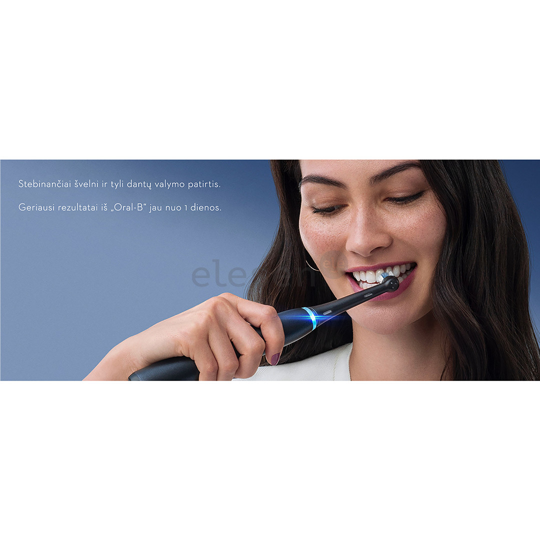Braun Oral-B iO 8, su kelioniniu dėklu, juodas/pilkas - Elektrinis dantų šepetėlis