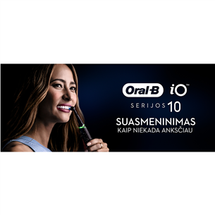 Braun Oral-B iO 10, juodas - Elektrinis dantų šepetėlis
