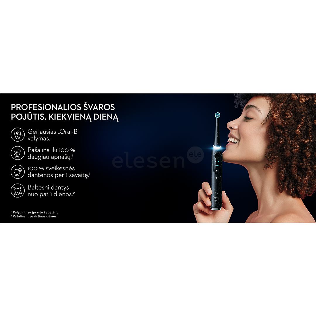 Braun Oral-B iO 10, juodas - Elektrinis dantų šepetėlis