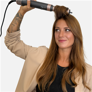 GA.MA Vibrance UniQ, 1500 W, tamsiai pilkos/rožinės - Plaukų formavimo šukos