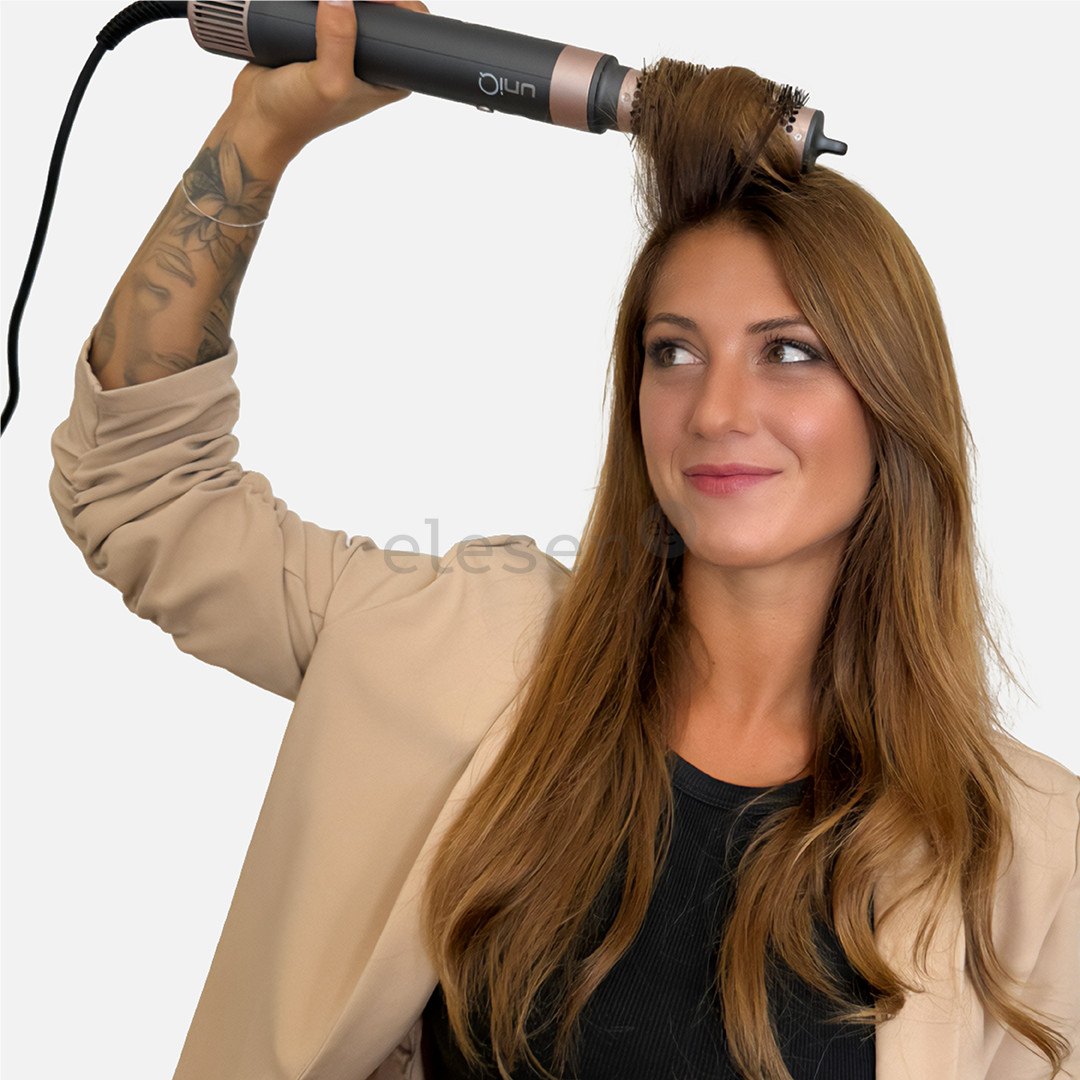 GA.MA Vibrance UniQ, 1500 W, tamsiai pilkos/rožinės - Plaukų formavimo šukos